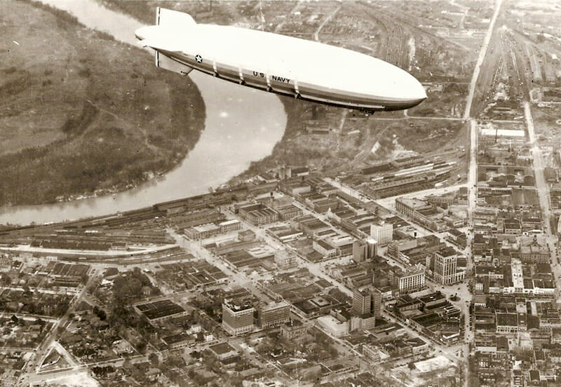 USS <em>Akron</em> over Montgomery 1931